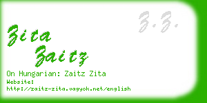 zita zaitz business card